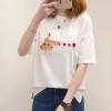 Women's White Short Sleeved T-shirt with Heart and Hands Pattern
