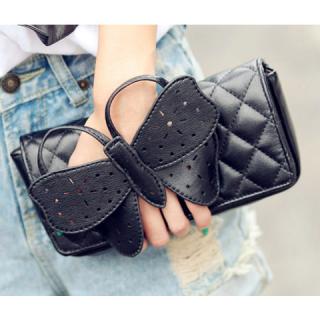 New Arrival Covered Bowknot and Rhombus Embossing Embellished Slanting Bag/One-Shoulder Bag For Female