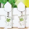 2PCS Exquisite Bear Shaped with Four Leaf Clover Pattern Pendant Couple Necklace