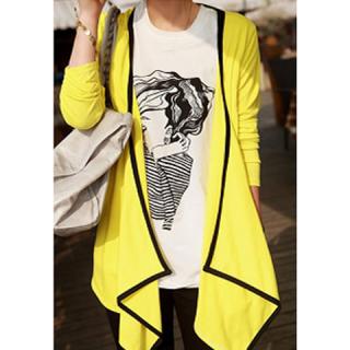 Casual Long Sleeves Lemon Yellow Sunscreen T-Shirt For Women