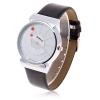 Fashionable Bariho White Dial Digital Rotation Display Time Leather Quartz Wrist Watch for Men A761 (Black)