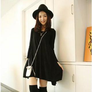 Fashion Solid Color Loose-Fitting Long Sleeves T-Shirt For Women