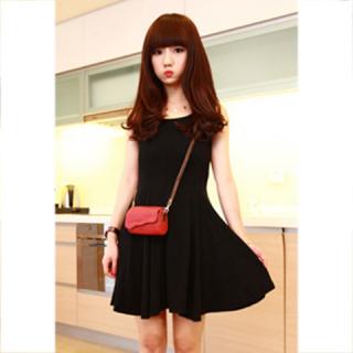 Graceful Slimming Ruffles Hem Hemline High Waist Scoop Neck Sundress For Women