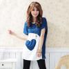 GamissÂ® Cute Scoop Neck Color-Match Heart Print Bat-Wing Short Sleeve Cotton T-Shirt For Women