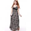 New Arrival Halterneck Special Pattern Print Ankle Length Rayon Dress For Women