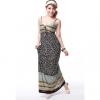 Vintage Style Spaghetti Strap Tiny Floral Print Ankle Length Rayon Dress For Women