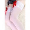 Charming Cosplay Bow-Tie Lace Embellished White High Stocking For Women
