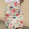Retro Style Floral Pattern Print and High Waistline Design Skirt For Women
