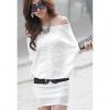 Elegant Boat Neck and Bat-Wing Short Sleeves Design Loose-Fitting Dress For Women