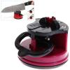 Compact Knife Sharpener with Non-slip Suction Pad (Red)