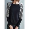 Stylish Leopard Patterns Batwing Long Sleeve Sweater For Women
