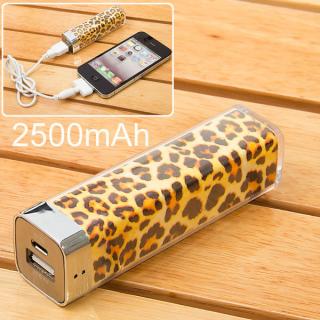 2500mAh Leopard Power Charger Battery Bank for iPhone 4/4S, Various Cell Phones and Digital Devices