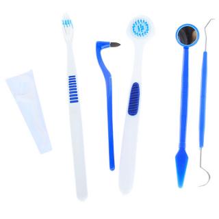 Tooth Brush Dental Mirror & Dental Floss Oral Mouth Tongue Health Care Kit Set 