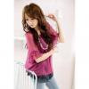 Women's Chiffon Sweet Shirt With Polka Dot Ruffles Elastic Design