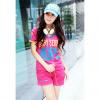 Women's Sport Style Cotton Twinset With Letter Print and Color Block Design