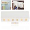 Elegant Simply Style Bathroom Plastic 6 Toothbrushes Holder with Magic Sticker Household Item (White)