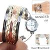 Fashionable Multi-Strand Rings Bangle Design Quartz Watch with Numerals & Dots Hour Marks for Female