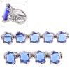 9 Elegant Women's Kuroshitsuji Blue Sapphire Silver Ring in High Quality