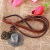 Fashion Adjustable Real Leather Necklace Cowboy Retro Style Silver Hat Pendant