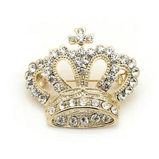 Gorgeous Retro Style Rhinestone Embellished Crown Shape Women's Brooch
