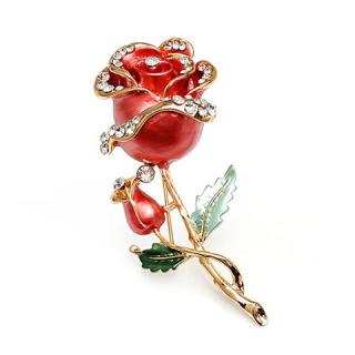 Stunning Style Rhinestone Embellished Rose Shape Alloy  Women's Brooch