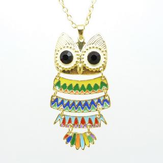 Colorful Style Rhinestone Embellished Owl Shape Alloy  Women's Necklace