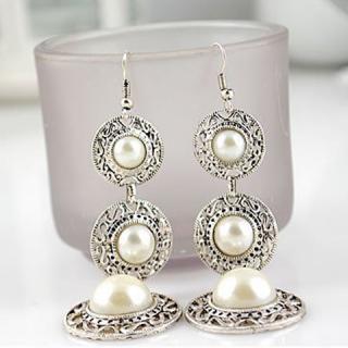 Stylish Faux Pearl Embellished Hat Shape Women's Earrings