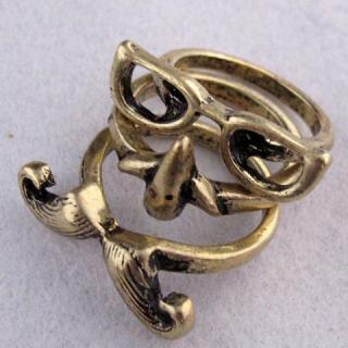 Stylish Glasses Mustache Nose Shapes Alloy Women's Finger Ring
