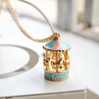  Stylish and Sweet Colorful Stereo Carrousel Shape Pendant Necklace 