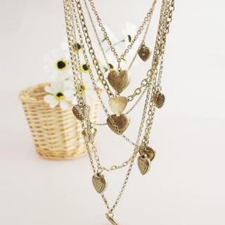 Retro Style and Fashion Irregular Heart Shape Pendant Multi-Layered Sweater Chain