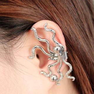 Fashion and Stylish Rhinestone Inlaid Octopus Shape Ear Studs