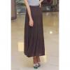 Elastic Waist Ruffle Coffee Cotton Women's Maxi Skirt