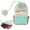 Lovely Cloth Mobile Phone Bag Phone Pouch with White Dot Shy Face Pattern - Azure