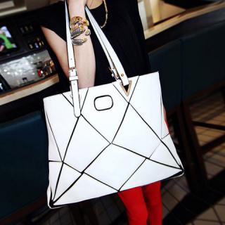 Color Block and Split Joint Design Women's Shoulder Bag 