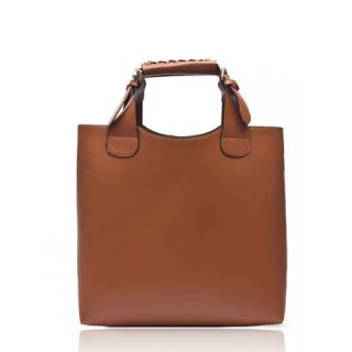 Laconic Elegant Solid Color Belts Buckles Design Women's Handbag