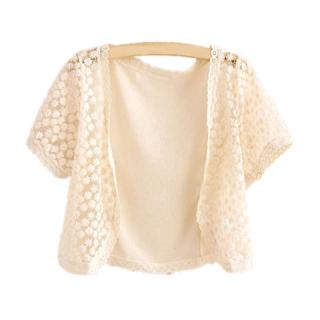 Stylish Hollow Lace Short Sleeve Women's Capelet