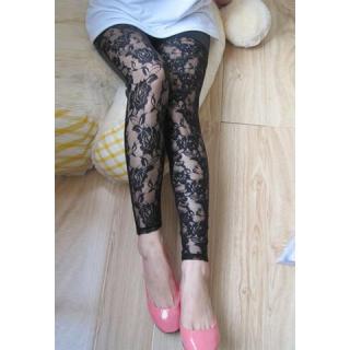Sexy Style Slimming Elastic Openwork Lace Women's Bottoming Pencil Leggings