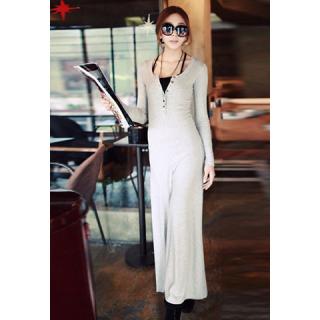 Casual Scoop Neck Long Sleeve Women's Dress