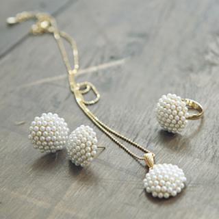 Gorgeous Style White Faux Pearl Decorated Pendant Necklace