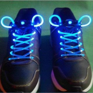 Unique Eye-catching Fashion LED Flashing Shoelaces for Night and Halloween Party (Blue Light)