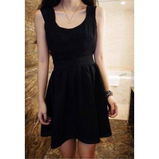 Charming Scoop Neck Sleeveless Backless Design Womenâ€™s Dress