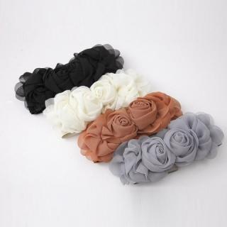 Stylish Ladylike Style Rose and Chiffon Embellished Stretchy Belt For Women
