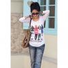 Casual Round Neck and Three Quarter Sleeve Cotton Women's T-Shirt