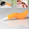 Mini Silicone 2 in 1 Earphone Winder Fox Tail Design Headphone Cable Organizer Dust-proof Plug for iPhone, Cell Phone - Orange