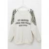 Casual Style Flowers Printed On Shoulder Long Sleeves Cotton Blend Women's Sweatershirts