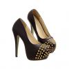 Elegant Stylish Solid Color Stiletto Heel Rivets Design Women's Pumps