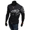 Korean Style Round Neck Fitted Long Sleeve T-Shirt For Men 