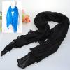 New Style Women's Fashion Pure Long Plicated Cloth Scarf Ladies' Spring Autumn Winter Salable Soft Scarf (Black)