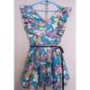 Stunning Plunging Neck Floral Print Fly Sleeve Women's Dress With Belt