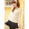 Sequin Embellished Doll Collar Polka Dot Pattern Long Sleeve Women's Sweater